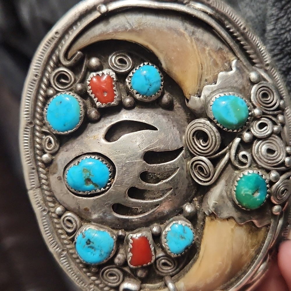 Percy Spencer signed - Navajo Sterling Silver Belt Buckle Vintage - Picture 3 of 9